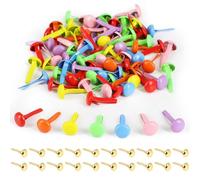 DHWEKU 120 Piezas Mini Brads, Amor Encuadernadores Redondos de Metal 8.3mm x 17mm para Papel Decoración Herramienta de Scrapbooking DIY