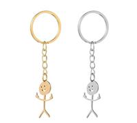 DHWEKU 2 pcs Funny Smiley Face Figurine Llavero de Lengua de Signos Dedo Lindo Llavero de Llavero para Bolso Llavero para Coche Llavero Regalo(Tipo A)