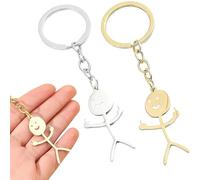 DHWEKU 2 pcs Funny Smiley Face Figurine Llavero de Lengua de Signos Dedo Lindo Llavero de Llavero para Bolso Llavero para Coche Llavero Regalo(Tipo B)