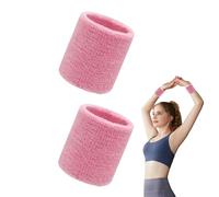 DHWEKU 2 Pieza Muñequera Deportiva, Deportes Sweatband Suave, Muñequeras Deportivas para Hombre y Mujer, Algodón Elástico Muñequeras, para Baloncesto, Gimnasio, Gimnasia, Tenis, Fútbol (Rosa)