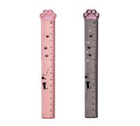 DHWEKU 2 Piezas 15 cm gobernante, para medir, subrayar y trazar líneas claras y precisas, regla en forma de pata de gato, de plástico