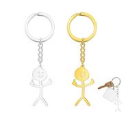 DHWEKU 2 Piezas llavero coche llaveros graciosos Funny Smiley Face Figurine Llavero de Lengua de Signos Dedo Lindo Llavero de Llavero para Bolso Llavero para Coche Llavero Regalo