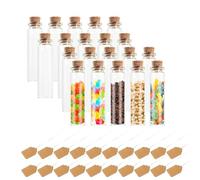 DHWEKU 20pcs Botella de Vidrio Mini - 20ml Set de Mini Botellas de Cristal con Corcho - para Invitados Bodas, Decoración, Frasco para Especia, 22 x 80mm