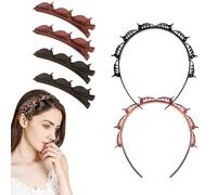DHWEKU 2pcs Diadema con Pinzas, Diademas Mujer, Diademas con Clips de Plástico, Diadema con Horquilla, Horquilla de peluquería, Cintas de Pelo para Fitness para Mujer, Diademas Unisex