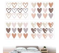 DHWEKU 48 Pcs boho corazón tatuajes de pared, tatuaje de pared vivero niña, decoración de pared boho vivero niña decoración, pegatinas de pared salón dormitorio bebé habitación vivero decoración