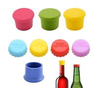 DHWEKU 8 PCS Tapones De Botella De Silicona Multicolor,Tapones De Silicona para Botellas De Cristal,Tapones De Botella De Silicona,Tapas Reutilizables para Botellas De Vino para Botellas de Vino
