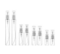 DHWEKU 8 Piezas Atomizador Vidrio Mini, Pulverizador Perfume Dispensador Portatil Perfume Bote de Spray Viaje Cristal,2ml/3ml/5ml/10ml