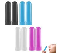 DHWEKU 8 Piezas Inhaladores Nasales,Buena Higroscopicidad Rellenables para Aromaterapia Tubos de Aceite Esencial Varillas Vacías Aromáticas con 8 Mechas de Algodón (4 Colores)