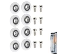 DHWEKU 8 Piezas Ruedas Mampara Ducha rodamientos mampara ducha Poleas de Ducha Rodamientos Puertas Rodamiento Mampara Ducha 19 mm Corredores de Puerta de Ducha con Tornillos