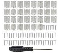 DHWEKU bisagras pequeñas 30 Piezas mini bisagras 25 * 24 * 0.9mm acero bisagras pequeñas manualidades con 120 tornillos y destornillador pequeñas bisagras para manualidades Juguetes Casa de muñecas