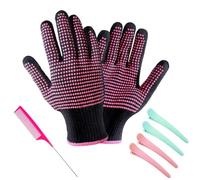 DHWEKU guantes resistentes al calor para peinar el cabello, guantes profesionales a prueba de calor con silicona antideslizante, guantes de protección contra el calor para herramientas para el cabello