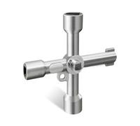 DHWEKU Llave De 4 Vías Multifunción, Llave De Llave Universal, Llave Multifunción, Práctica Llave En Cruz Para Ascensores, Contadores De Agua, Armarios Eléctricos, Válvulas