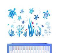 DHWEKU Pegatinas de Pared Bajo el Mar Algas Vinilos Decorativos Marina Oceano Tortuga Peces Adhesivos Pared Habitación Infantiles Niños Bebés Guardería Baño