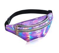 DHWEKU Riñonera Holográfica, Moda PU Cuero, Riñonera Neón Impermeable, Viaje Ligera, Vacaciones para Deportes Correr Senderismo, Señoras Mujeres Niñas