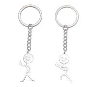 DHWEKU Smiley Face Figure Llavero - Llavero de Lengua de Signos Dedo Lindo Llavero de Llavero para Bolso Llavero para Coche Llavero Funny Regalo,2 pcs