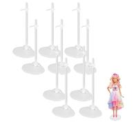 DHWEKU Soporte de Exhibición de Muñecas, Soporte de Plástico Transparente para Muñecas de 11 a 13 Pulgadas, Soporte Ajustable para Figuras de Acción Accesorios para Muñecas Barbie (10 Piezas)