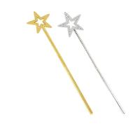 DHWEKU Varitas de Estrellas con Purpurina,2 Unidades, Princesa, Estrella de Hadas, varitas mágicas, Magia, para niñas, Disfraz de Hadas, Varita de ángel, Accesorios de varitas para,33CM