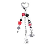 DHWEKU Y2K Estética Fresa Mariposa Accesorios Oso Guitarra Llavero Lindo Llavero para Niñas Mujeres Bolso Colgante Colgante, rojo, L