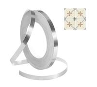 DHWEKU zocalo cocina cenefa adhesiva cocina Rodapiés Autoadhesivo Flexible, 50m x 10mm Perfil PVC, Rodapie de Acabado Rodapiés Flexible Cinta Autoadhesiva para Cocina y Baño,plata