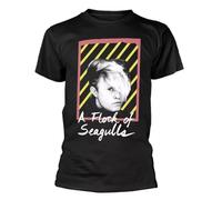 DHXKLCF A Flock of Seagulls 'Neon Logo' T-SHIRTBlackXXL