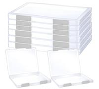 DHYLRICHER 6 fundas transparentes A4 portátiles para proyectos, cajas de almacenamiento de plástico para papel de carta de 8.5 x 11 pulgadas, cajas de almacenamiento de papel para álbumes de recortes