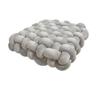 DHYUACN Cojines De Nudos Cojín de Felpa Suave con Nudo for Sala Estar, cojín sofá Cuadrado sólido Tejido a Mano, Asiento(Light Grey)