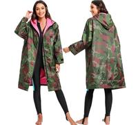 DHYUACN Poncho De Playa Impermeable for cambiarse de Surf, Abrigo for Exteriores, Chaqueta Lana Cordero, Capa con Capucha, Forro for Piscina y Surf en la Playa(Woman Camouflage,L)