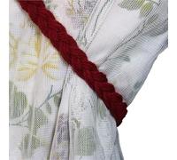 DHYUACN Recogedor Cortinas Boho De alzapaños de Cortina Hechos a Mano Bohemios, cordón algodón Trenzado, Cuerda, Correas, Accesorio Soporte for decoración del hogar(2Pcs Wine Red)
