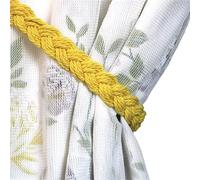 DHYUACN Recogedor Cortinas Boho De alzapaños de Cortina Hechos a Mano Bohemios, cordón algodón Trenzado, Cuerda, Correas, Accesorio Soporte for decoración del hogar(2Pcs Yellow)