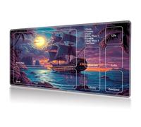DHYYDSQZ Tapete de juego para MTG, tapete de juego con zonas para MTG TCG, juego de cartas de 24 x 14 pulgadas, base de goma antideslizante y alfombrilla de mouse cosida, diseño de barco pirata