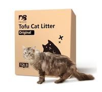 DI BI GRAMAS Arena para gatos de 12 libras/2 paquetes de arena de tofu sin polvo que absorbe rápidamente los olores de los gatos, el inodoro para gatos puede enjuagarse en el inodoro, arena de tofu
