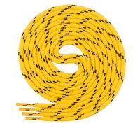 Di Ficchiano Cordones para zapatillas de trabajo y de trekking, redondos, muy resistentes a la rotura, aprox. 4,5 mm de diámetro, 70 cm - 220 cm de longitud, poliéster, fabricado en Europa, Unisex, amarillo/negro, 100 cm / ø 4,5mm