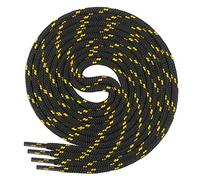Di Ficchiano Cordones para zapatillas de trabajo y de trekking, redondos, muy resistentes a la rotura, aprox. 4,5 mm de diámetro, 70 cm - 220 cm de longitud, poliéster, fabricado en Europa, Unisex, negro y amarillo, 80 cm / ø 4,5mm