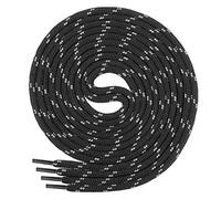 Di Ficchiano Cordones para zapatillas de trabajo y de trekking, redondos, muy resistentes a la rotura, aprox. 4,5 mm de diámetro, 70 cm - 220 cm de longitud, poliéster, fabricado en Europa, Unisex, negro / gris, 120 cm / ø 4,5mm