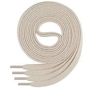 Di Ficchiano - Cordones planos de algodón 100% para zapatillas y calzado deportivo, muy resistentes, aprox. 7 mm de ancho, 45-200 cm de longitud, fabricado en Europa, Unisex, beige claro, 180 cm