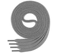 Di Ficchiano - Cordones planos de algodón 100% para zapatillas y calzado deportivo, muy resistentes, aprox. 7 mm de ancho, 45-200 cm de longitud, fabricado en Europa, Unisex, gris, 75 cm