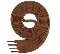 Di Ficchiano - Cordones planos de algodón 100% para zapatillas y calzado deportivo, muy resistentes, aprox. 7 mm de ancho, 45-200 cm de longitud, fabricado en Europa, Unisex, marrón claro, 110