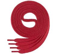 Di Ficchiano - Cordones planos de algodón 100% para zapatillas y calzado deportivo, muy resistentes, aprox. 7 mm de ancho, 45-200 cm de longitud, fabricado en Europa, Unisex, rojo, 170