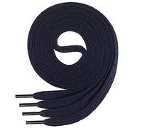 Di Ficchiano - Cordones planos de algodón 100% para zapatillas y calzado deportivo, muy resistentes, aprox. 7 mm de ancho, 45-200 cm de longitud, fabricado en Europa, Unisex, azul oscuro, 45