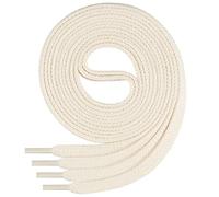 Di Ficchiano - Cordones planos de algodón 100% para zapatillas y calzado deportivo, muy resistentes, aprox. 7 mm de ancho, 45-200 cm de longitud, fabricado en Europa, Unisex, crudo, 200 cm