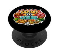Di no a los carbohidratos Carbohidratos de la Dieta cetogénica del carnívoro PopSockets PopGrip Adhesivo
