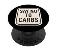 Di no a los carbohidratos Keto Carnivore Ketogenic Low Carb Diet Fan PopSockets PopGrip Adhesivo