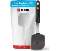 DI ORO® - Serie Designer - Espátula de cocina pequeña en silicona y acero inoxidable - Resistente al calor hasta 315°C - La mejor paleta de cocina - Perfecta para huevos y panqueques (Pequeña)