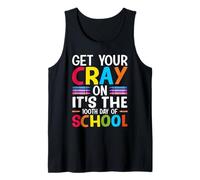 Día 100 de la Escuela Consigue Tu Cray On Funny Teacher Camiseta sin Mangas