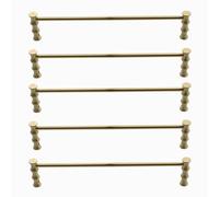 Dia 6mm Shelf Guardrail for Wooden Cabinets, Brass Shelf Tipping Rails 8 12 16 24 28 38 in, Closet Front Round Tube Fence Rod, Protect Against Fall(Brass-5pcs Style C,60cm/23.6in)