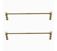 Dia 6mm Shelf Guardrail for Wooden Cabinets, Brass Shelf Tipping Rails 8 12 16 24 28 38 in, Closet Front Round Tube Fence Rod, Protect Against Fall(Brass-2pcs Style C,35cm/13.8in)