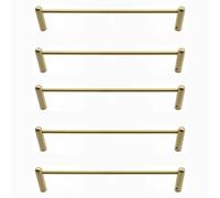 Dia 6mm Shelf Guardrail for Wooden Cabinets, Brass Shelf Tipping Rails 8 12 16 24 28 38 in, Closet Front Round Tube Fence Rod, Protect Against Fall(Brass-5pcs Style B,70cm/27.6in)