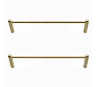 Dia 6mm Shelf Guardrail for Wooden Cabinets, Brass Shelf Tipping Rails 8 12 16 24 28 38 in, Closet Front Round Tube Fence Rod, Protect Against Fall(Brass-2pcs Style B,80cm/31.5in)
