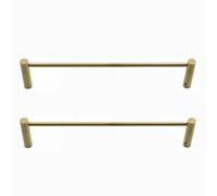 Dia 6mm Shelf Guardrail for Wooden Cabinets, Brass Shelf Tipping Rails 8 12 16 24 28 38 in, Closet Front Round Tube Fence Rod, Protect Against Fall(Brass-2pcs Style a,90cm/35.4in)