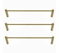 Dia 6mm Shelf Guardrail for Wooden Cabinets, Brass Shelf Tipping Rails 8 12 16 24 28 38 in, Closet Front Round Tube Fence Rod, Protect Against Fall(Brass-3pcs Style B,55cm/21.7in)